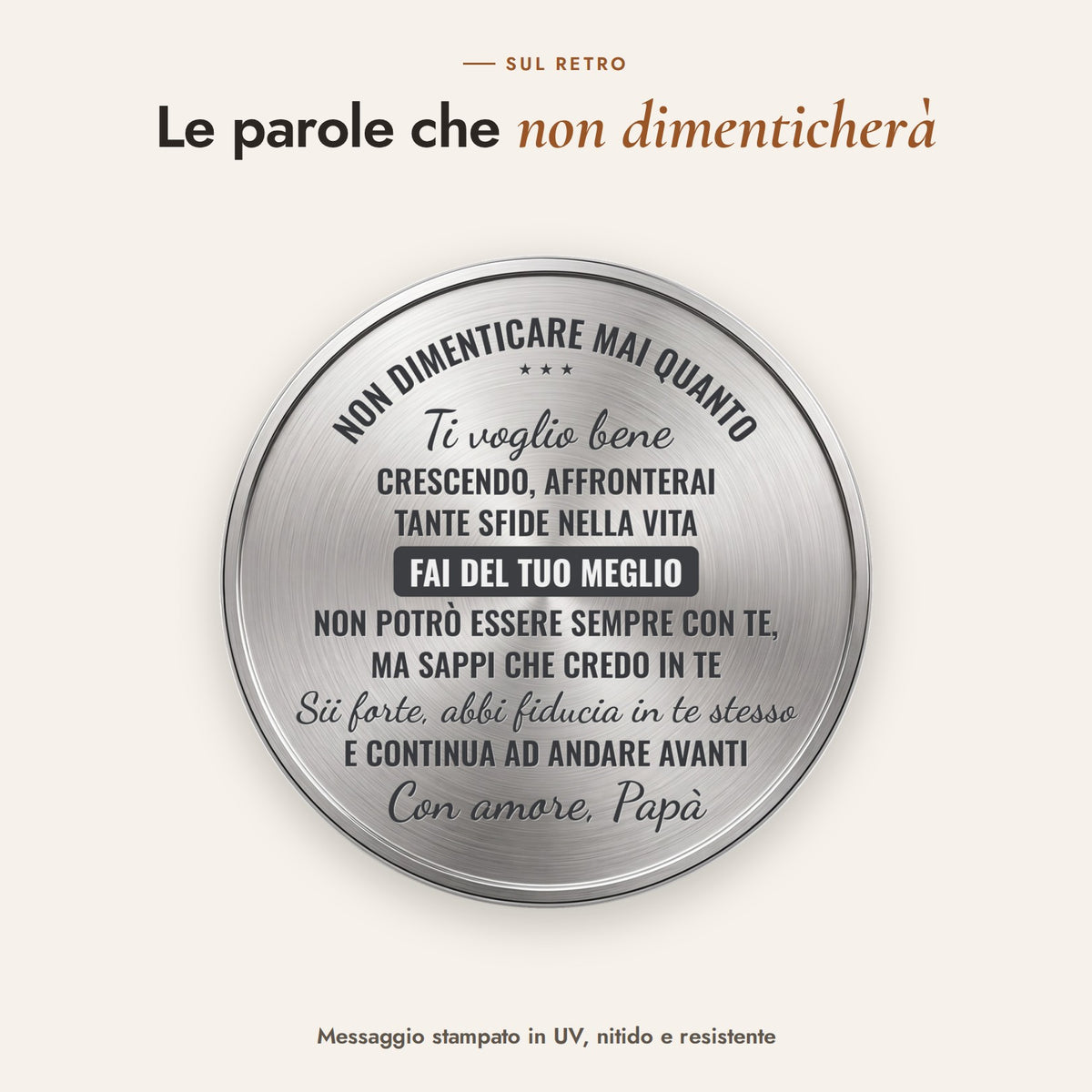 Il messaggio sul retro