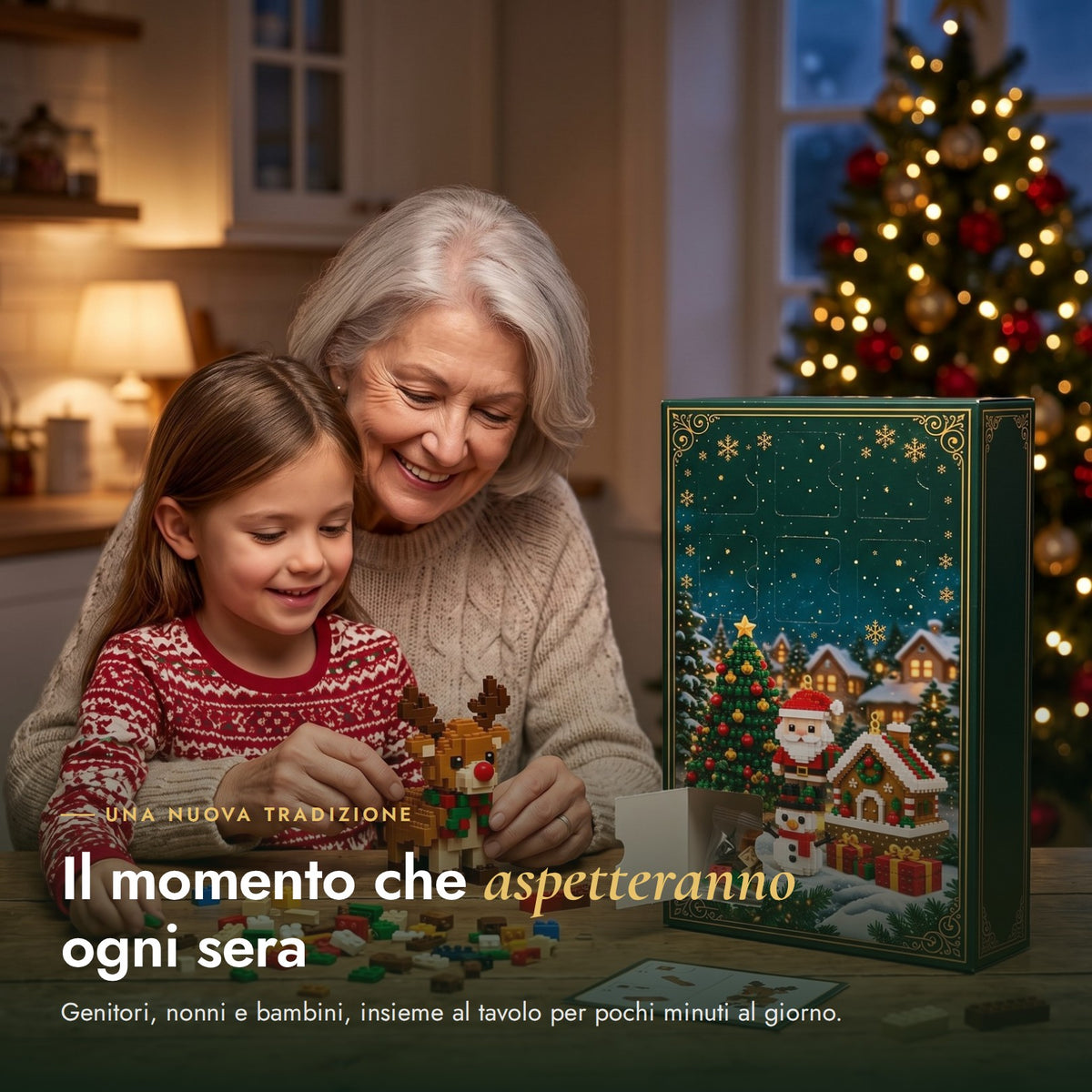 Nonna e nipote costruiscono insieme