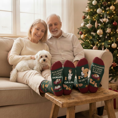 Calzini cane per la coppia a Natale