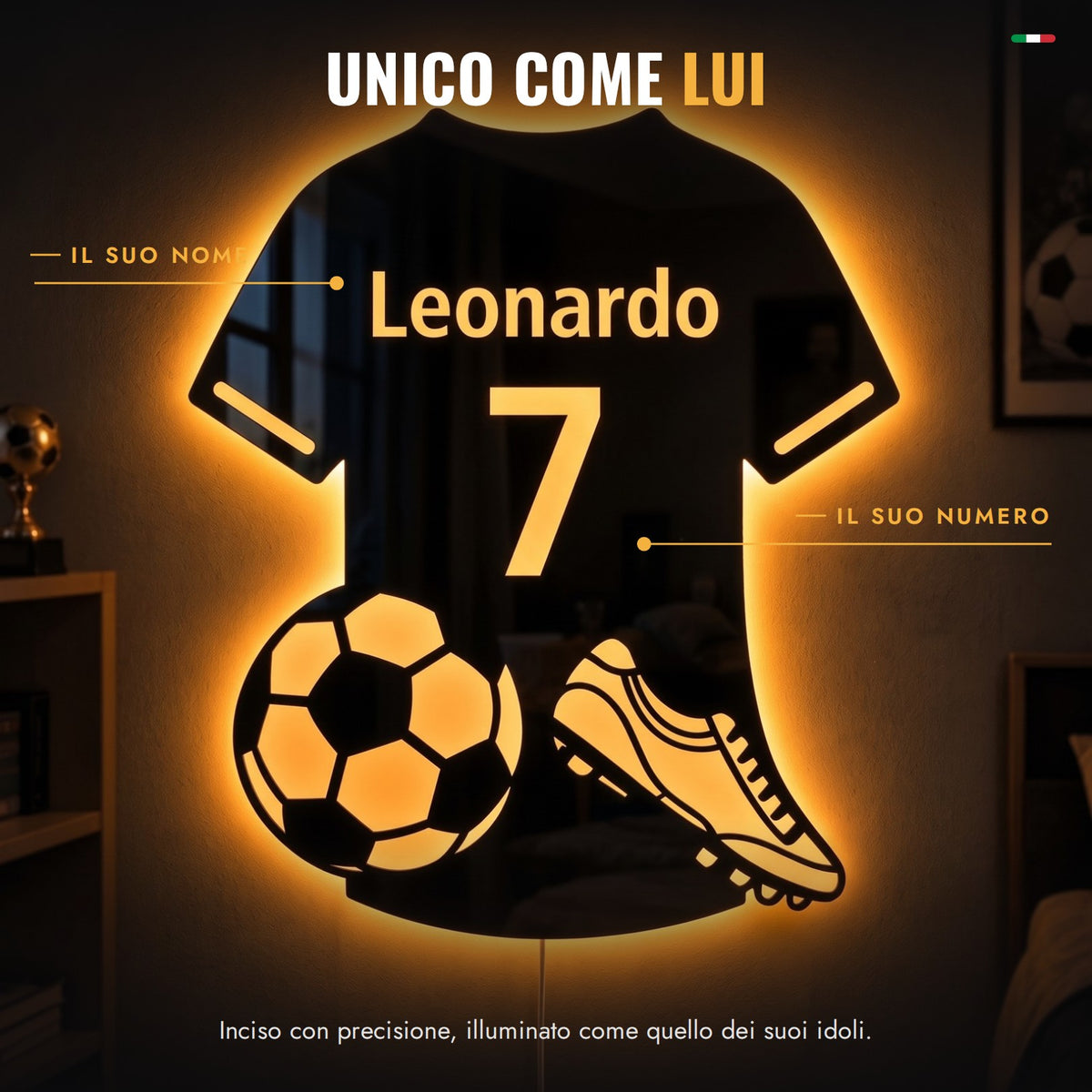 Nome e numero personalizzati