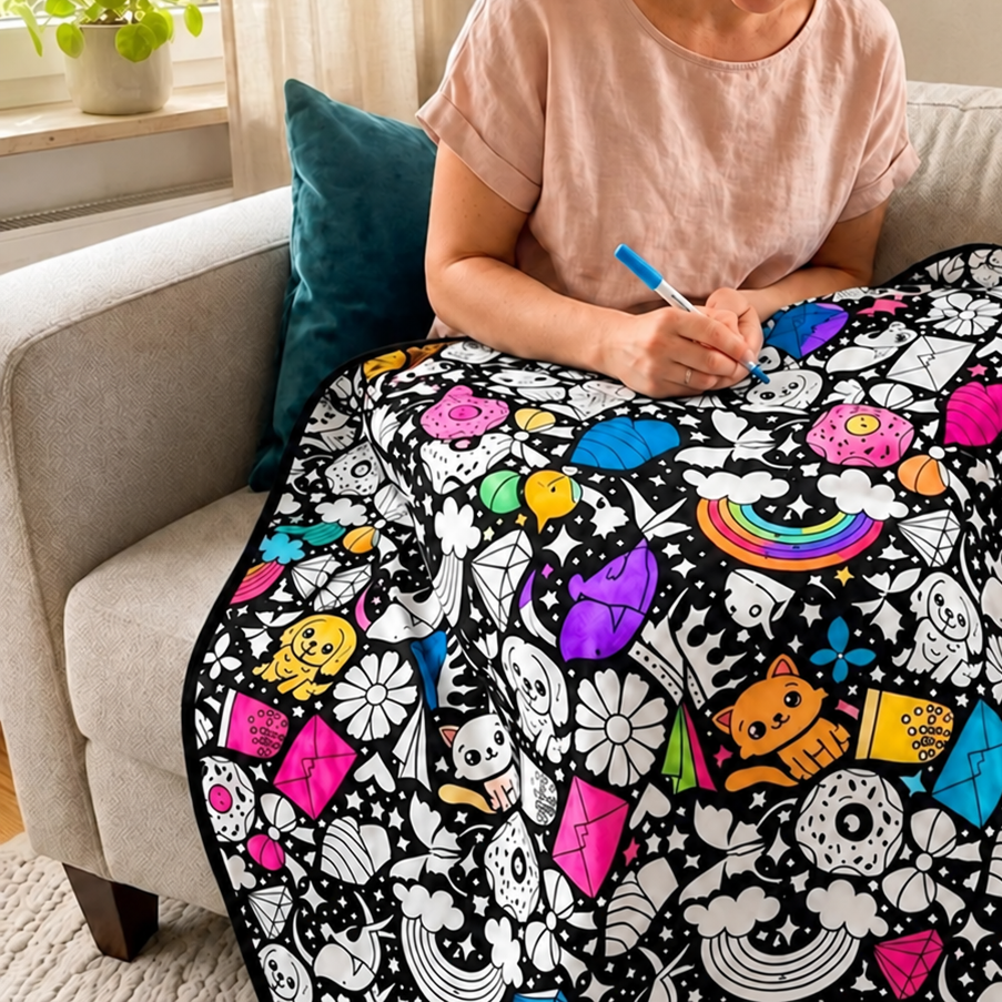 Coperta da colorare sul divano