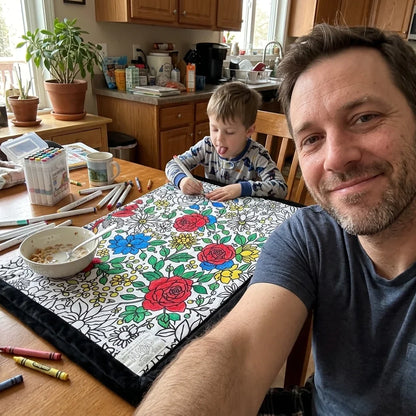 Papa e figlio colorano