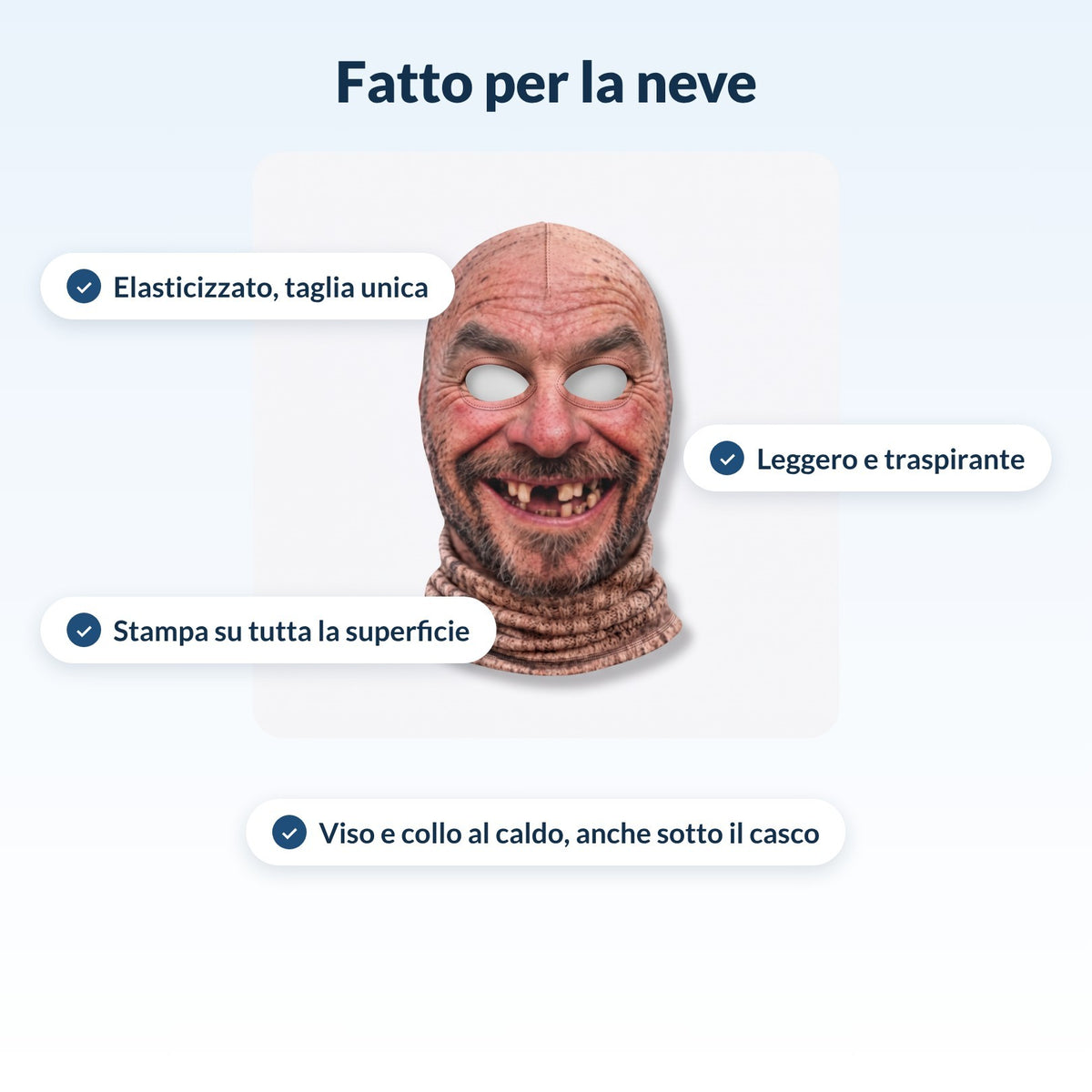 Passamontagna elasticizzato, leggero e traspirante