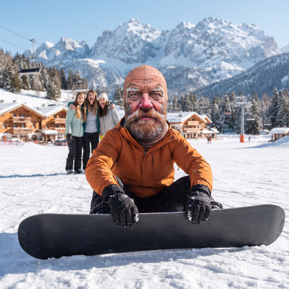 Snowboarder con passamontagna Il Barbuto