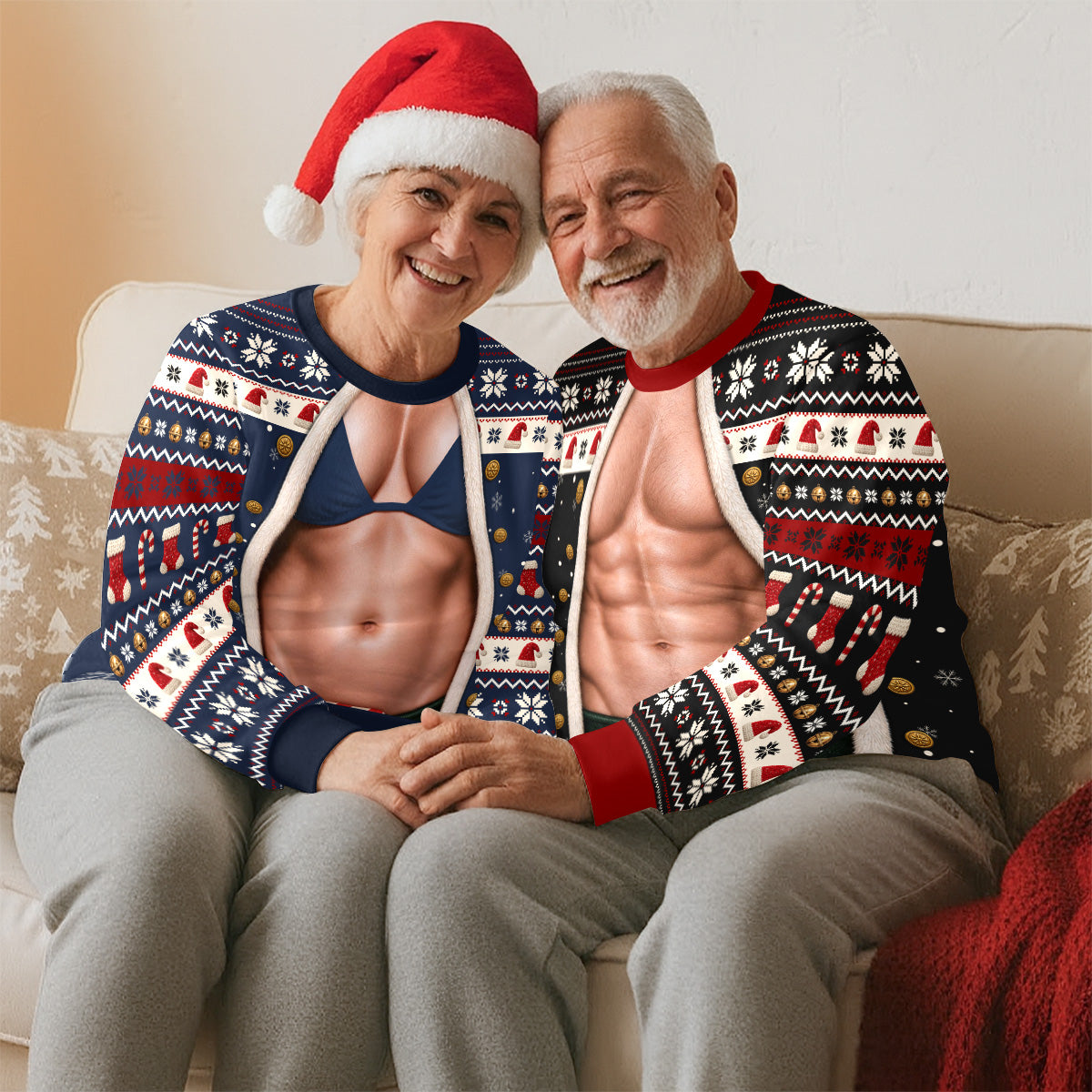 Nonni con felpe natalizie divertenti