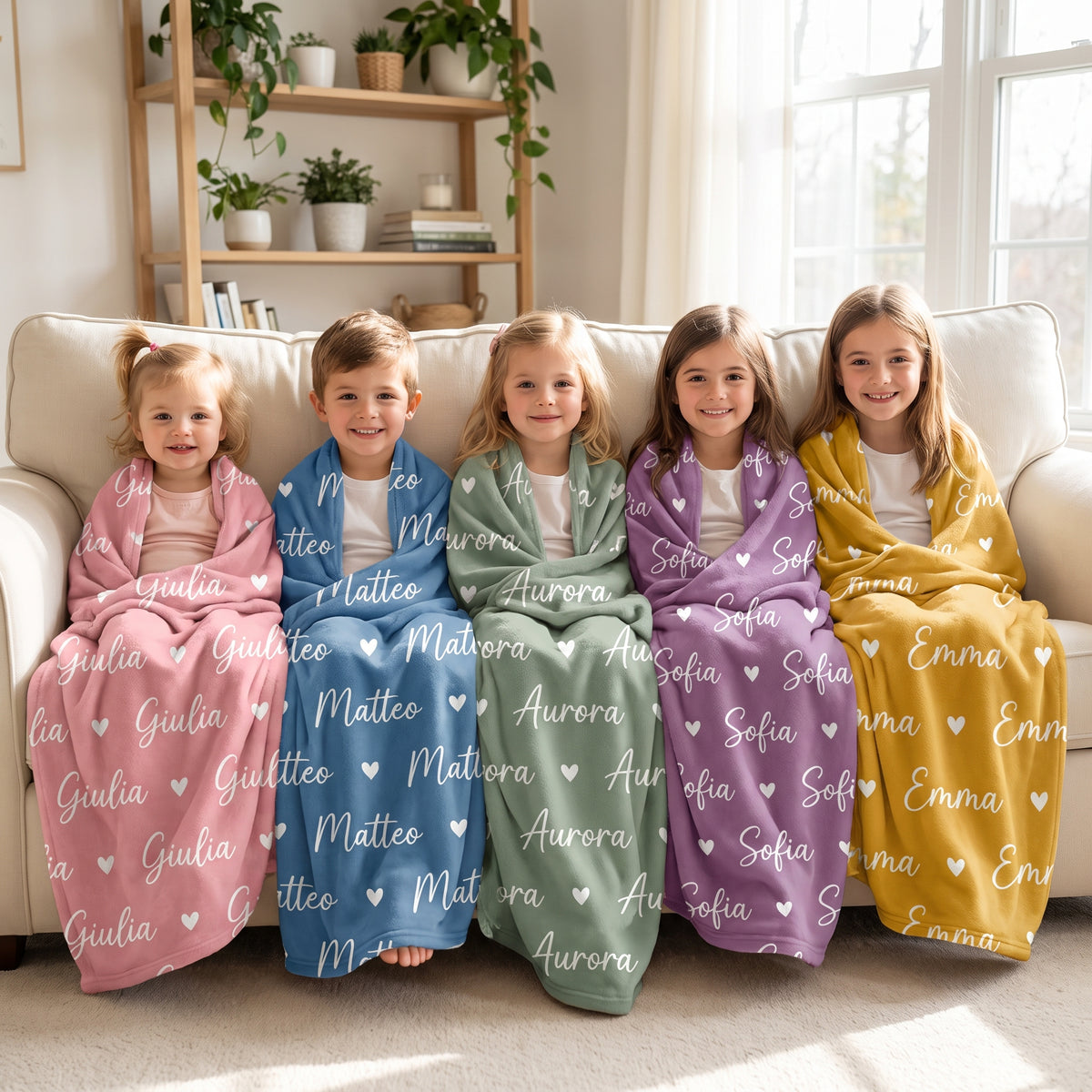 Coccolina coperte personalizzate con il nome in 5 colori