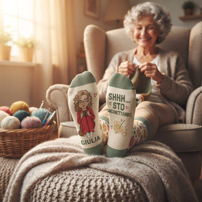 Calzini personalizzati uncinetto per la nonna