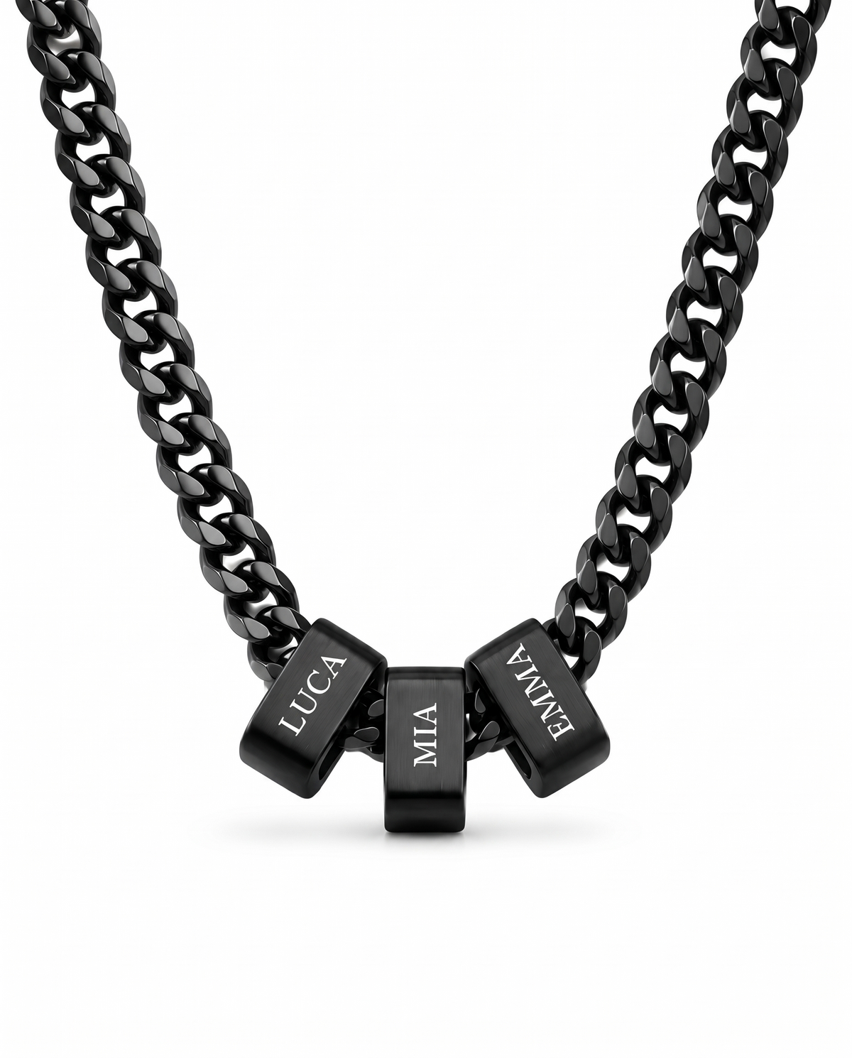 Legame collana personalizzata con nomi nera