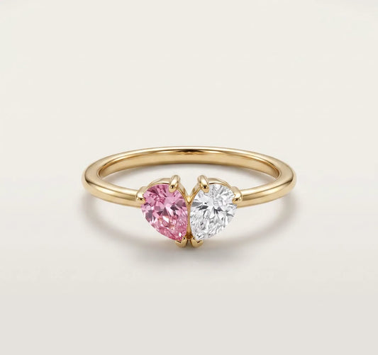 Liora anello cuore pietre di nascita oro