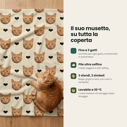 Dettagli: fino a 3 gatti, pile soffice, 3 sfondi, lavabile