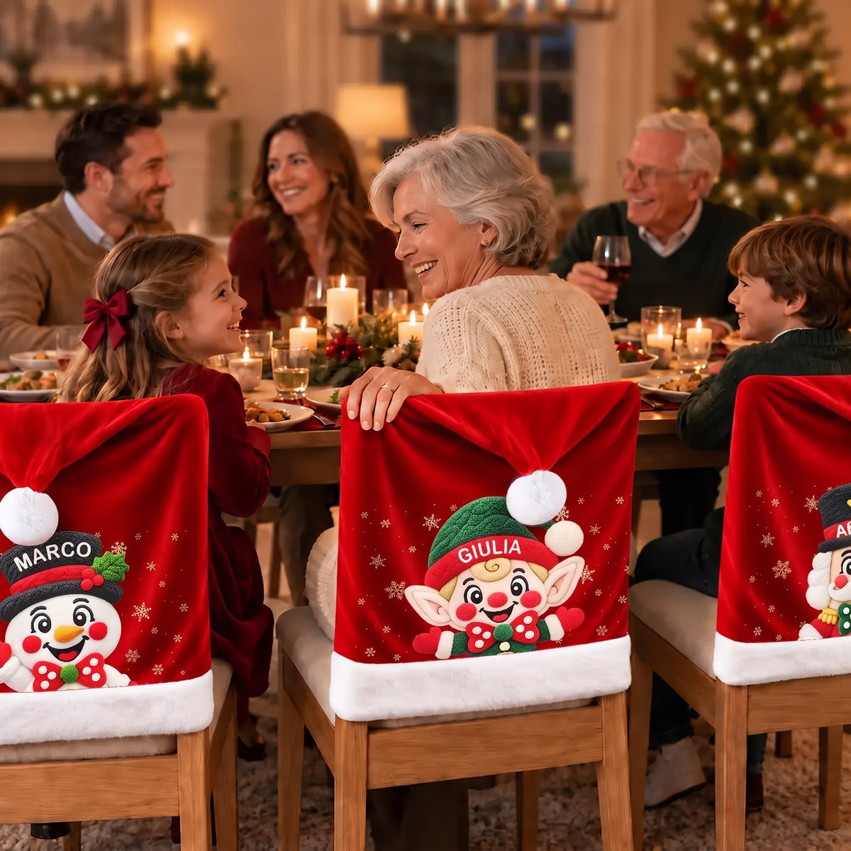 Natalino coprisedia di Natale personalizzati