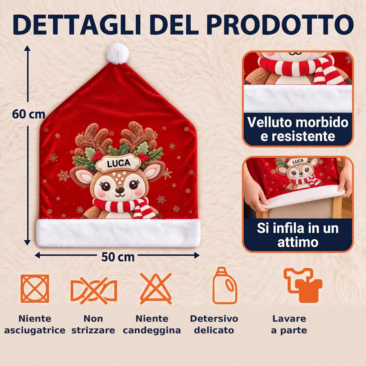 Natalino coprisedia di Natale personalizzati