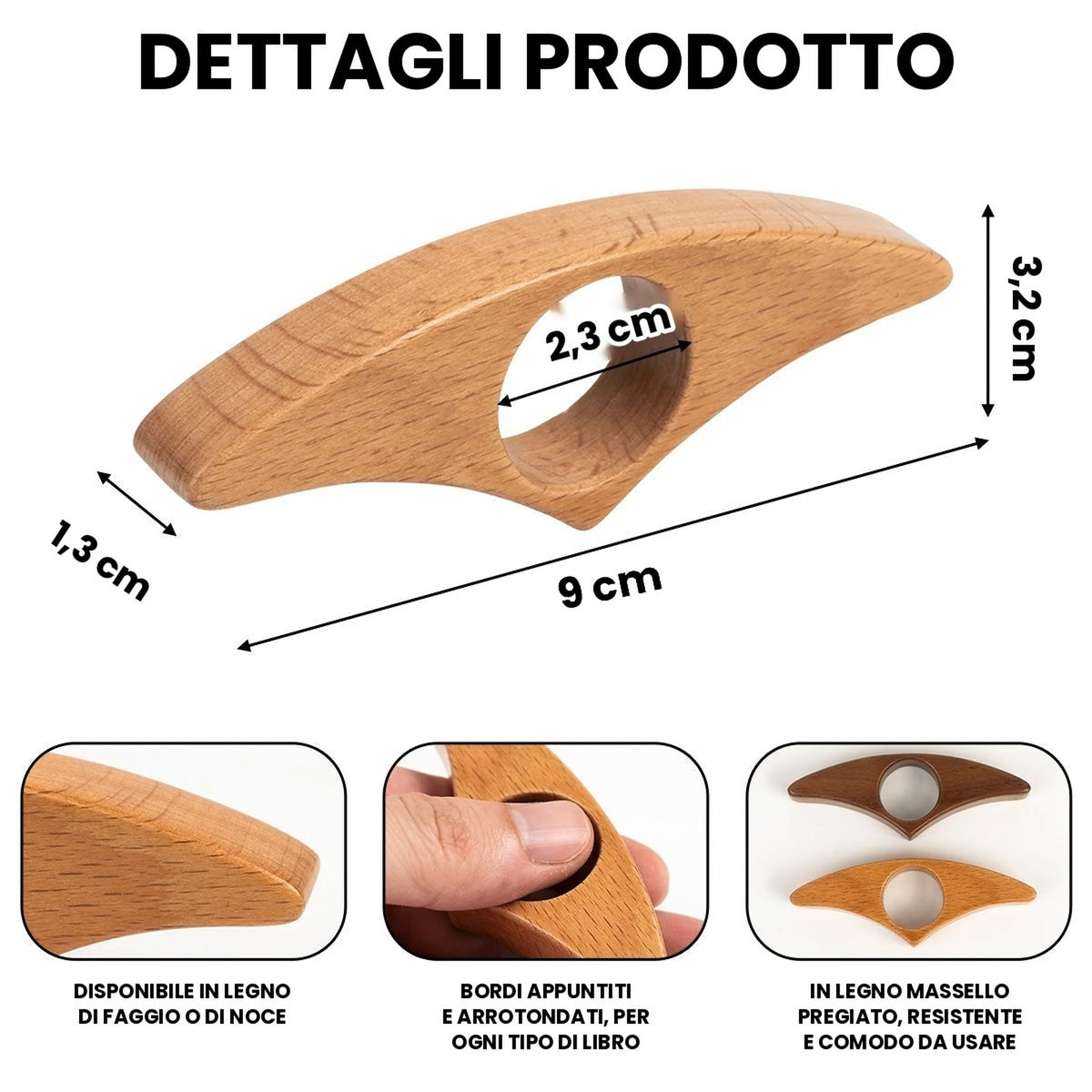 Dettagli e misure del reggipagina