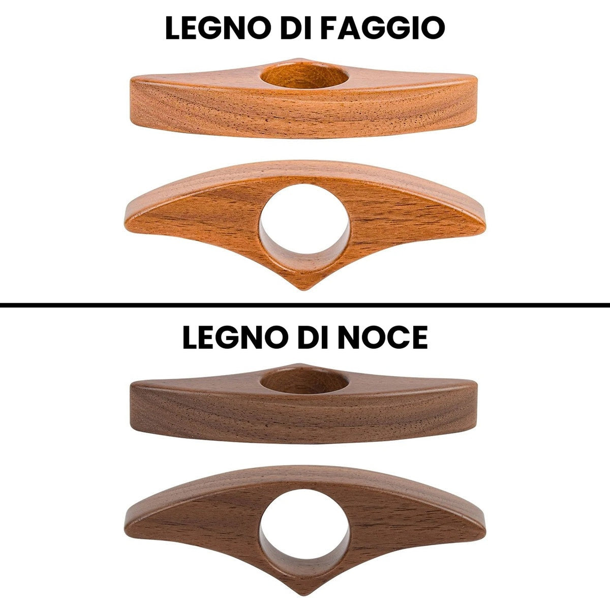 Legno di faggio e legno di noce