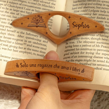 Reggipagina personalizzato in legno con nome inciso