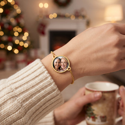 Bracciale con foto al polso, regalo di Natale
