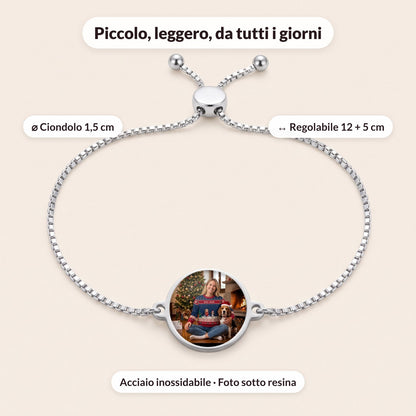 Dettagli: ciondolo 1,5 cm, catena regolabile, acciaio inossidabile