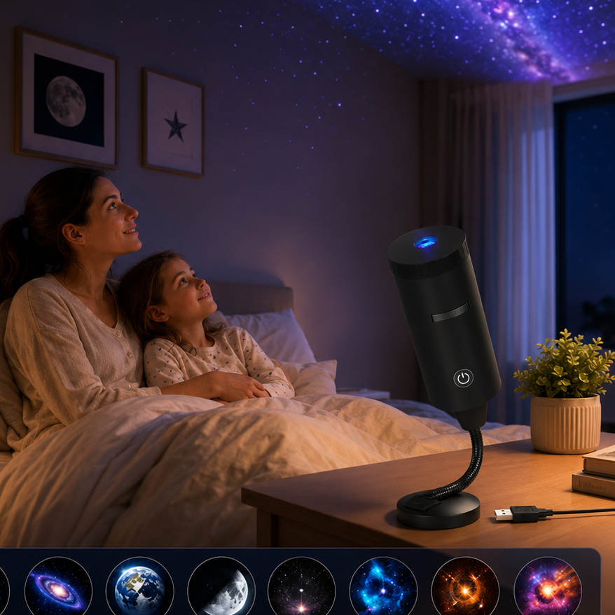 Mamma e figlia guardano le stelle