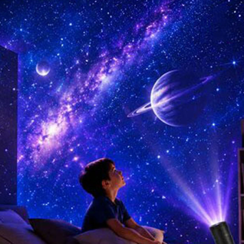 Bambino sotto il cielo stellato