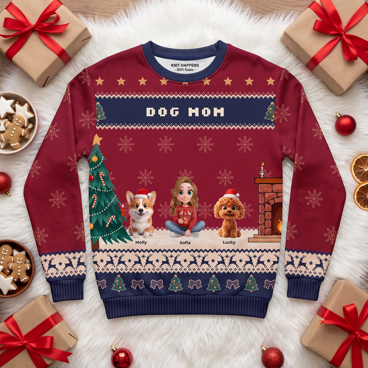 Maglione Dog Mom rosso
