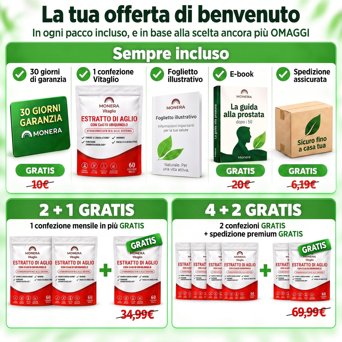 Offerta di benvenuto Vitaglio con e-book sulla prostata